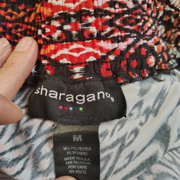 Sharagano Women's Vibrant Red and Black Wide Leg Pants - Picture 2 of 6